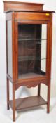 EDWARDIAN INLAID MAHOGANY DISPLAY CABINET VITRINE