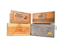 FOUR VINTAGE WOODEN SPIRIT CASES / BOXES