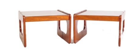PAIR OF MID 20TH CENTURY TEAK LOW SIDE TABLES