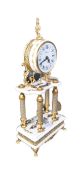 VINTAGE FRENCH STYLE ROTANDO CERAMIC & GILT METAL MANTEL CLOCK