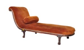 19TH CENTURY MAHOGANY CHAISE LONGUE DAY BED