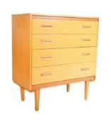 BRITISH MODERN DESIGN - VINTAGE BLOND OAK CHEST DRAWERS
