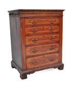EDWARDIAN MAHOGANY INLAID BACHELORS CHEST OF DRAWERS