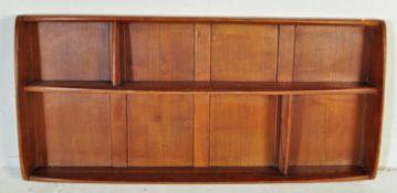 MID CENTURY ERCOL LIGHT ELM WALL PLATE RACK