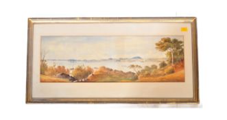 ITALIAN 19TH CENTURY WATERCOLOUR BAY OF NAPLES LANDSCAPE