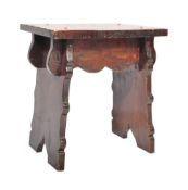 JACOBEAN REVIVAL OAK RUSTIC FORM PEG JOINTED STOOL