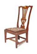 19TH CENTURY GEORGE III OAK CHIPPENDALE NURSING CHAIR