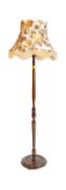 EARLY 20TH MAHOGANY FLOOR STANDARD STANDING LAMP