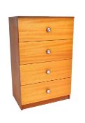 BRITISH MODERN DESIGN -MID CENTURY PEDESTAL TEAK CHEST