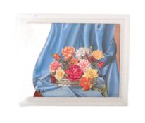 MID CENTURY VINTAGE STILL LIFE OIL ON CANVAS PAINTING