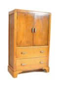 VINTAGE 20TH CENTURY ART DECO OAK TALLBOY CABINET