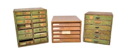 3 20TH CENTURY JEWELLERS WATCHMAKERS WORKSHOP CABINETS