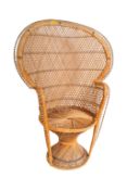 VINTAGE 1970S WICKER PEACOCK CHAIR