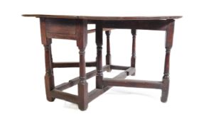 18TH CENTURY OAK DROP LEAF GATE LEG DINING TABLE