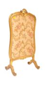 19TH CENTURY GILT WOOD & TAPESTRY FIRE SCREEN PANEL