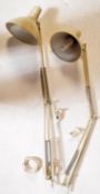 TWO RETRO MID CENTURY WHITE ANGLEPOISE LAMPS