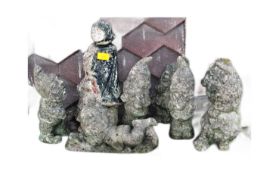 20TH CENTURY GRANITE GARDEN ORNAMENTS - SNOW WHITE