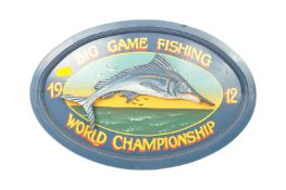 VINTAGE HAND PAINTED WOODEN FISHING SIGN