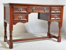 OLD CHARM / WOOD BROS TYPE OAK & LEATHER WRITING DESK