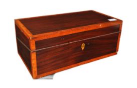 VICTORIAN 19TH CENTURY MAHOGANY WRITING SLOPE BOX