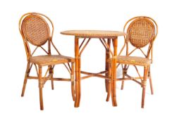 VINTAGE WICKER RATTAN TERRACE CONSEVATORY TABLE & CHAIRS SET