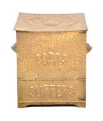 VICTORIAN ARTS AND CRAFTS COAL AND SLIPPERS BOX