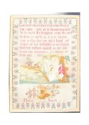 GEORGE III NEEDLEWORK SAMPLER BY NANNY LEACH 1793