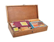 VINTAGE WOODEN CROQUET LAWN BOX & BOARD GAMES