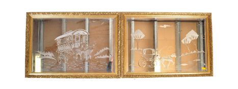 PAIR OF 20TH CENTURY SHOWMANS OVERMANTEL WALL MIRRORS