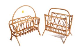 TWO RETRO MID 20TH CENTURY BAMBOO MAGAZINE RACKS