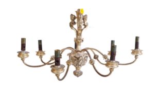 VICTORIAN STYLE WHITE METAL SEVEN ARM CHANDELIER