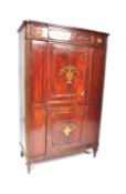 19TH CENTURY MAHOGANY & BRASS INLAID ABBATANT SECRETAIRE
