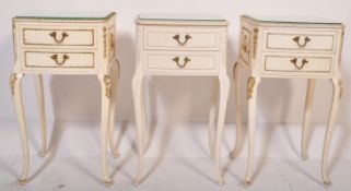 THREE LOUIS XVI FRENCH LOUIS BEDSIDE CABINETS TABLES