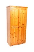 20TH CENTURY PINE DOUBLE WARDROBE
