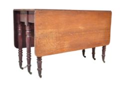 19TH CENTURY OAK DROP LEAF SIX LEF GATELEG DINING TABLE
