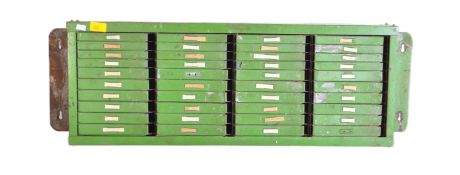 MID CENTURY INDUSTRIAL GREEN METAL WALL CABINET