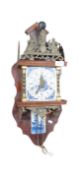 VINTAGE 20TH CENTURY DUTCH WOOD AND DELFT WALL CLOCK
