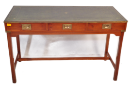 20TH CENTURY CAMPAIGN STYLE MAHOGANY & LEATHER DESK