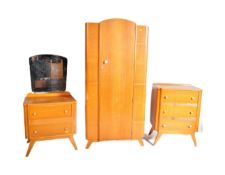 RETRO VINTAGE 1940'S OAK VENEER 3 PIECE BEDROOM SUITE