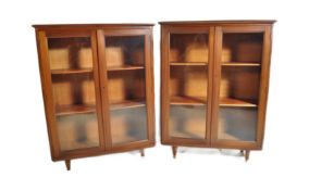 PAIR 20TH CENTURY MAHOGANY LIBRARY BOOKCASE CABINETS