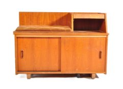 MID CENTURY TEAK WOOD TELEPHONE HALL SETTLE CABINET