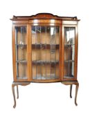 EDWARDIAN MAHOGANY & LEADED GLASS CHINA DISPLAY CABINET