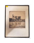 WILLIAM RENISON - 19TH CENTURY ETCHING OF ORKNEY CASTLE