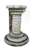 20TH CENTURY GRANITE COLUMNAR BIRD BATH