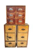 3 19TH CENTURY INDUSTRIAL JEWELLERS WATCHMAKERS CABINETS