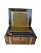 EDWARDIAN MAHOGANY INLAID WRITING SLOPE