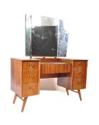 VINTAGE 1950S DROP CENTRE WALNUT VENEER DRESSING TABLE