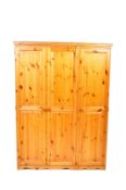 20TH CENTURY PINE TRIPLE WARDROBE