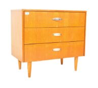 MID CENTURY BRITISH TEAK PEDESTAL CHEST OF DRAWERS