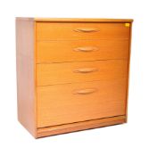 RETRO MID-CENTURY TEAK WOOD PEDESTAL CHEST OF DRAWERS